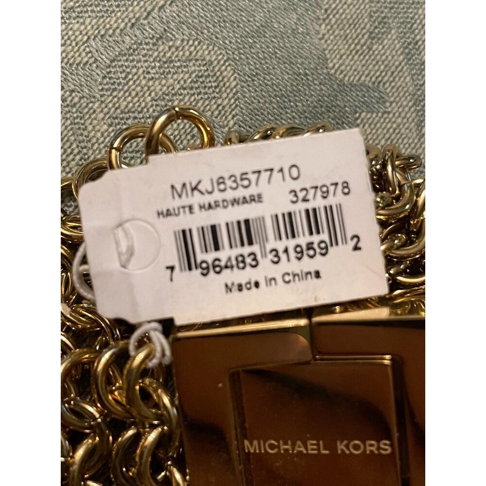 Michael Kors Gold-Tone Chain-Link Bracelet With Signature Logo Clasp - Picture 11 of 11